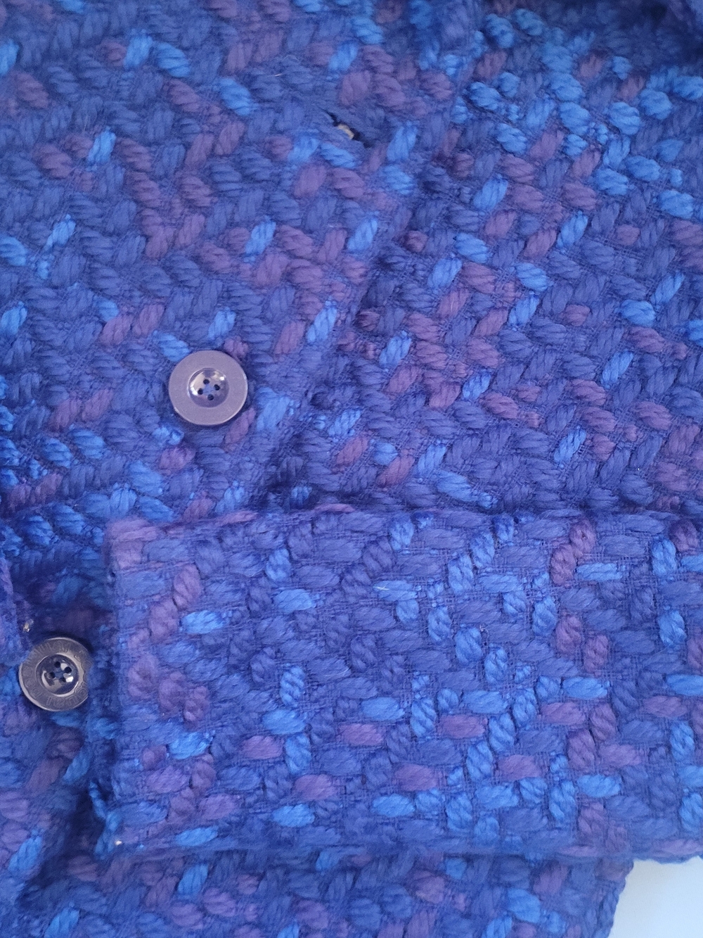 Desigual Women's Blue Textured Button-Front Coat - Picture 14 of 15